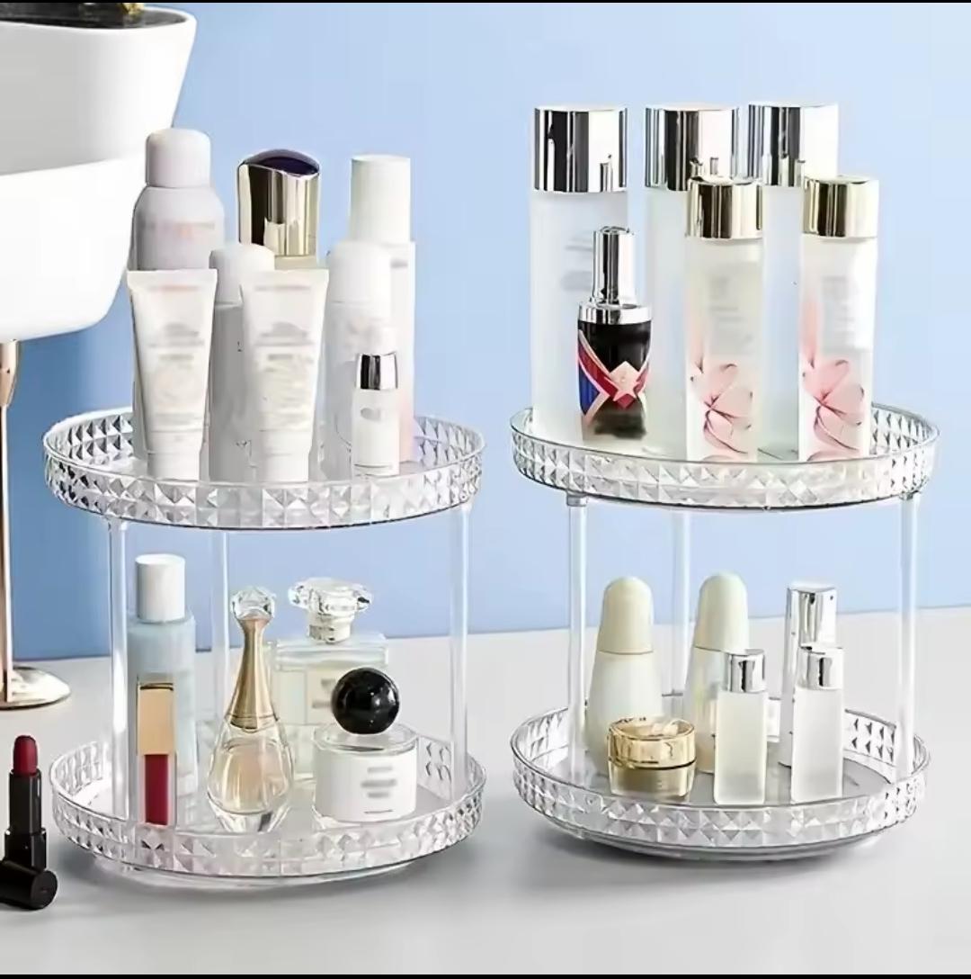 Diamond acrylic rotating lazy Susan.
360°