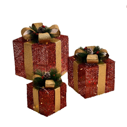 3Pc Set Snow Flocked