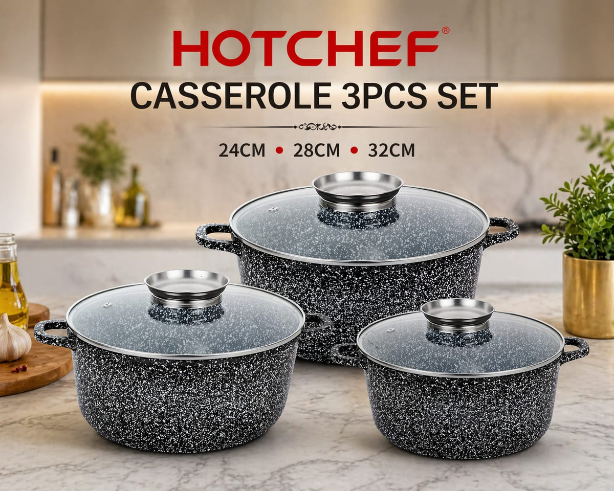 Hotchef Casserole 6pcs Set with Glass Lid