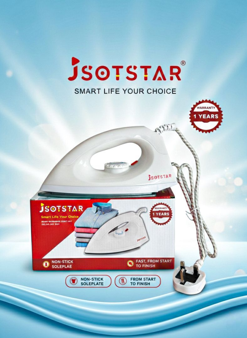 Dry iron box with non stick sole