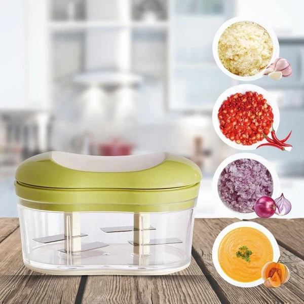 Manual hand-push food chopper