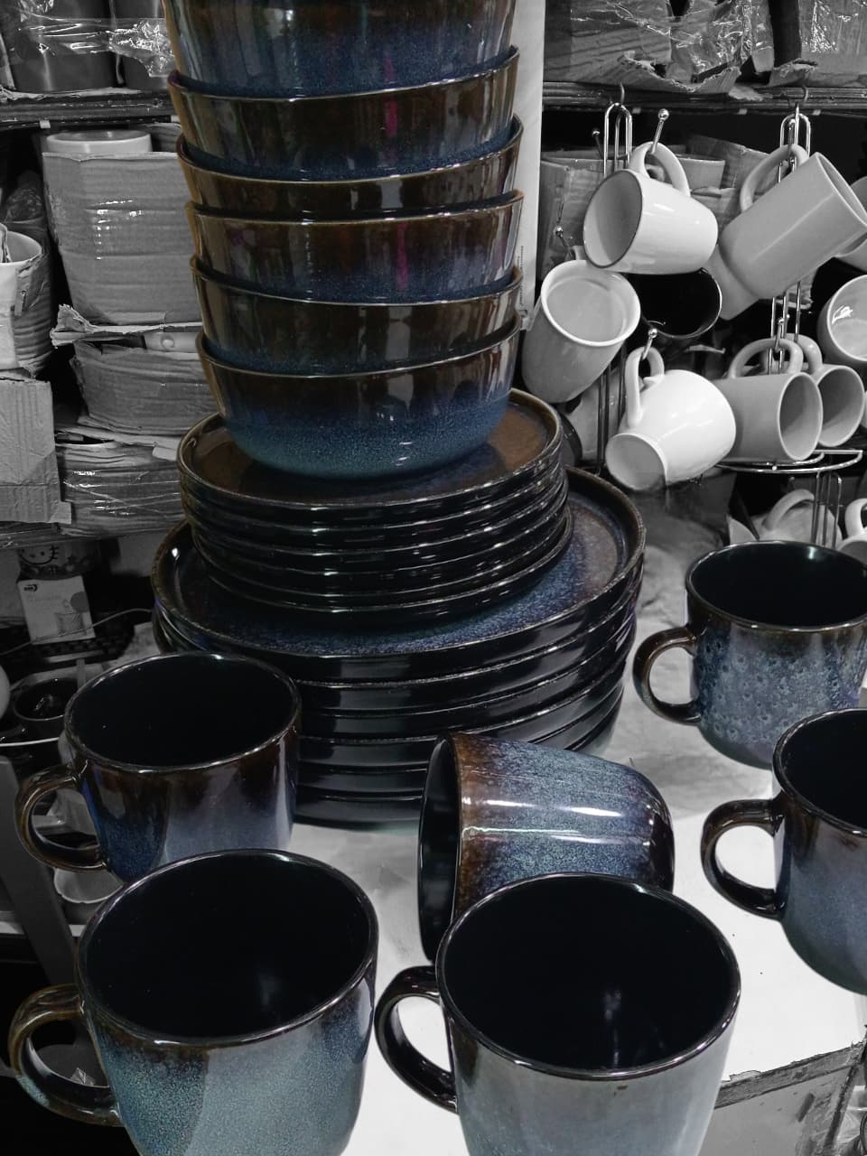 24pcs ceramic marble dinner set