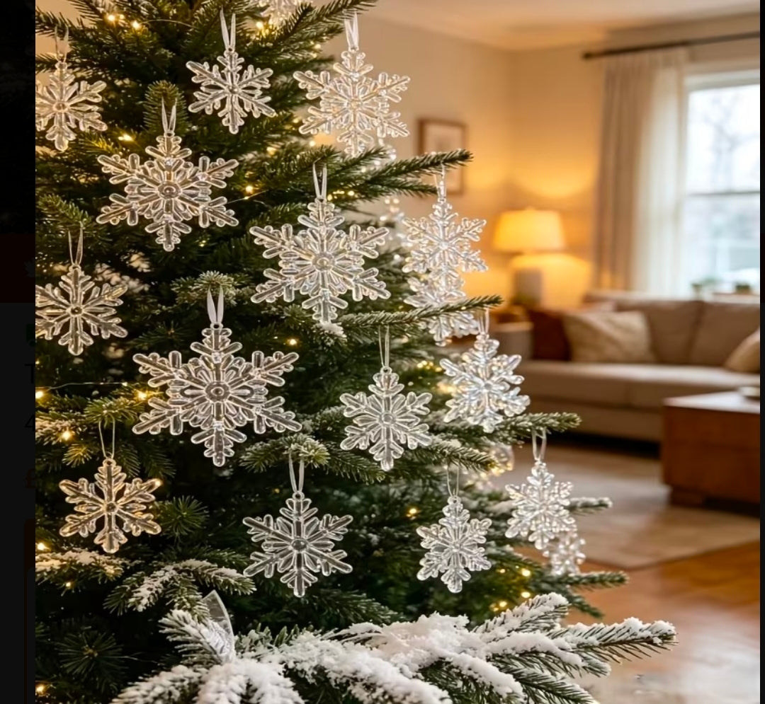 '-Piece Crystal Snowflake Christmas Ornaments