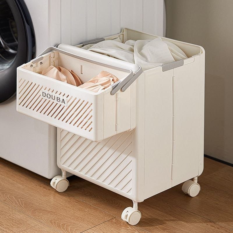 2pcs Foldable laundry Hamper basket with Wheels