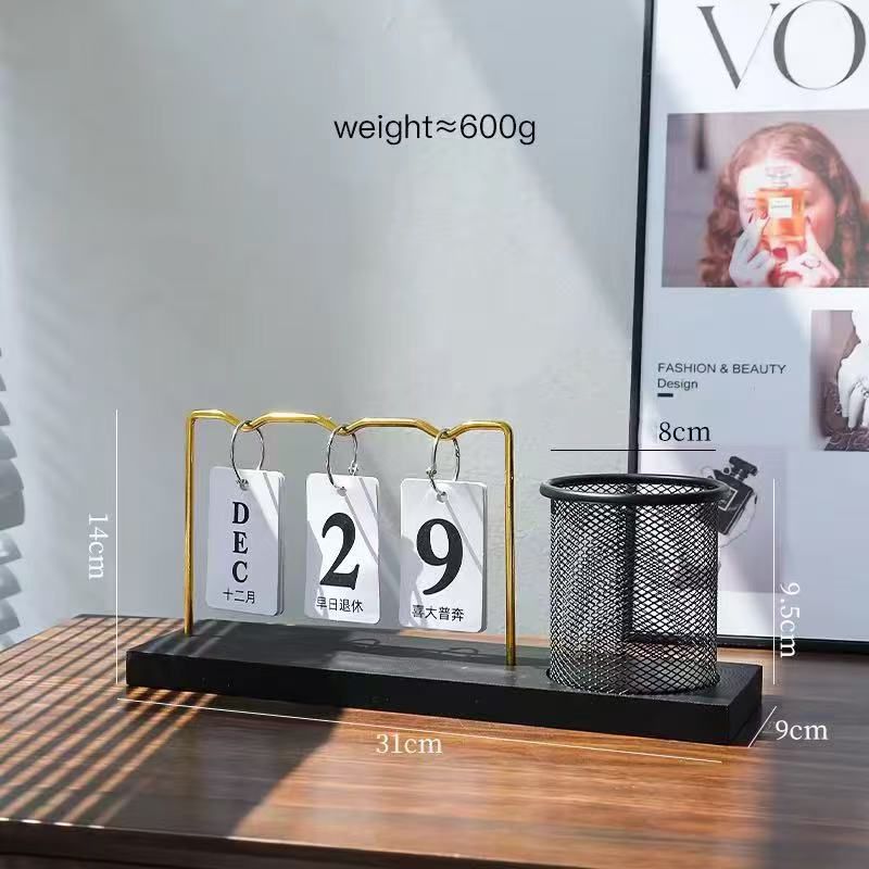 Luxe Desk Calendar & Pen Holder