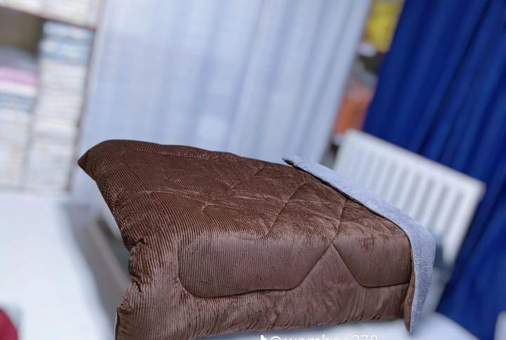 Velvet duvet, one bedsheet and two pillowcase