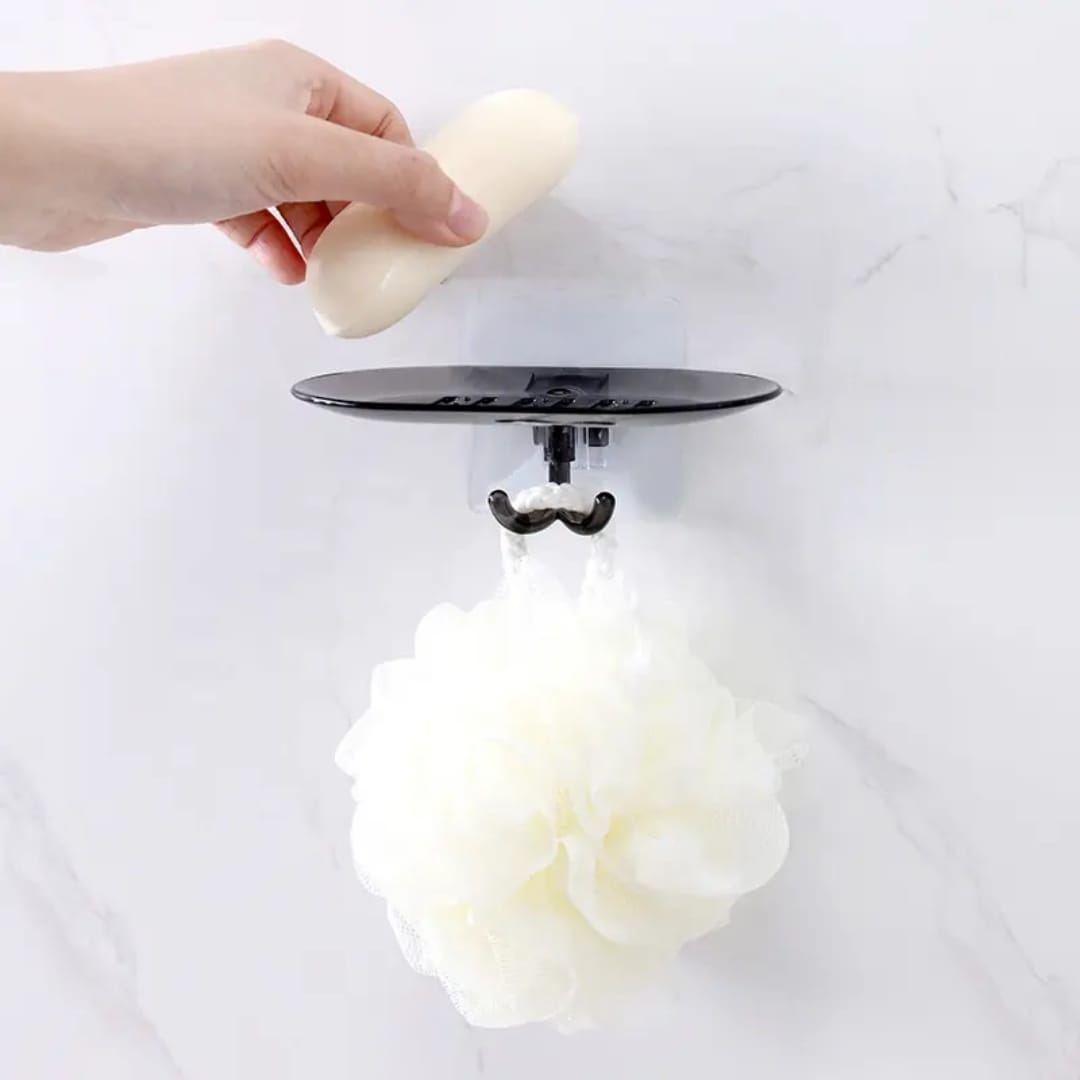 Acrylic Wall Soap Holder With Hooks.