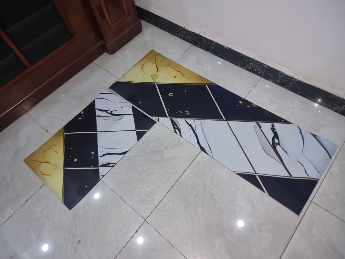 High quality medium grip Rubber underside floor 3D 2in1 kitchen mat