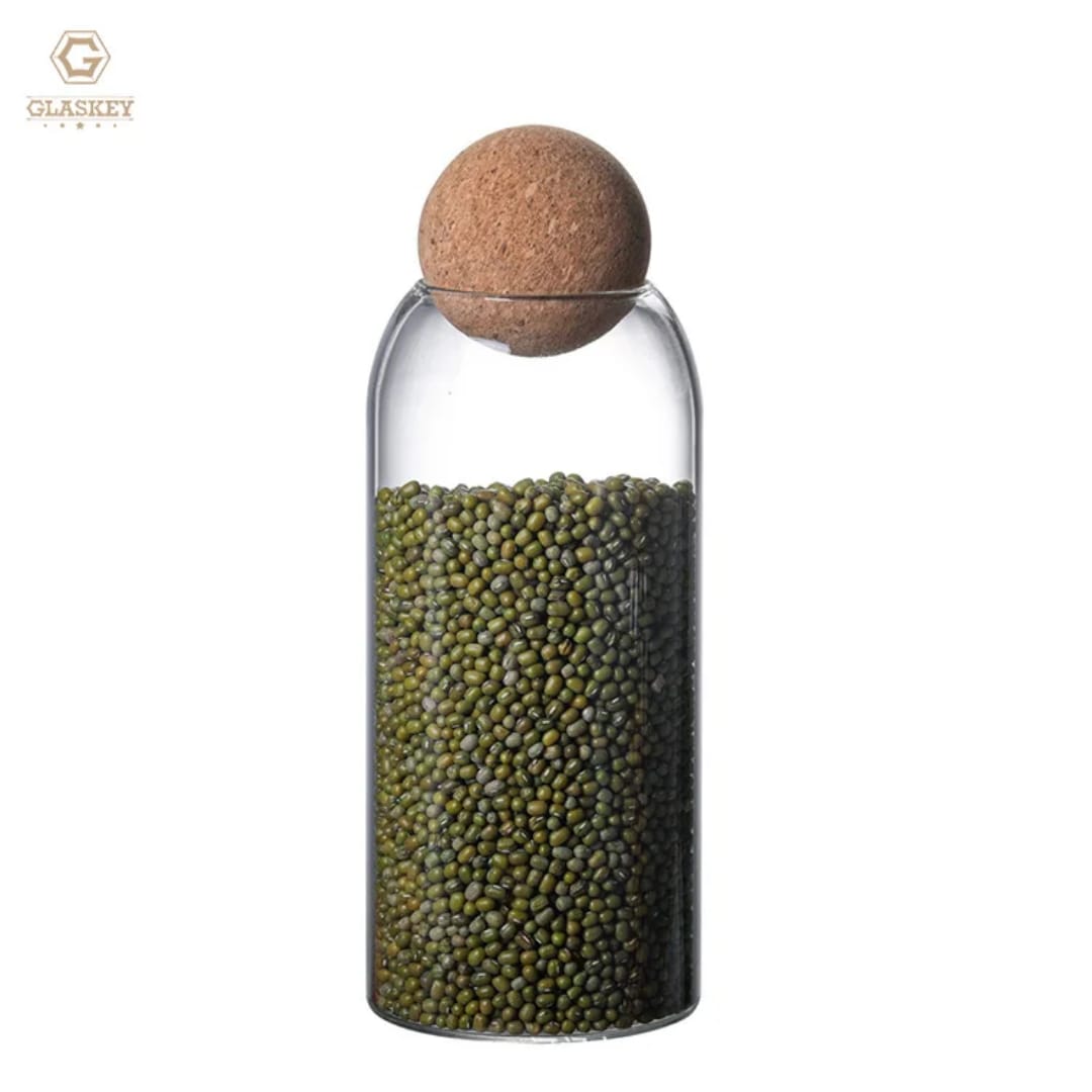 3pc Glass Storage Jars with Cork Lids