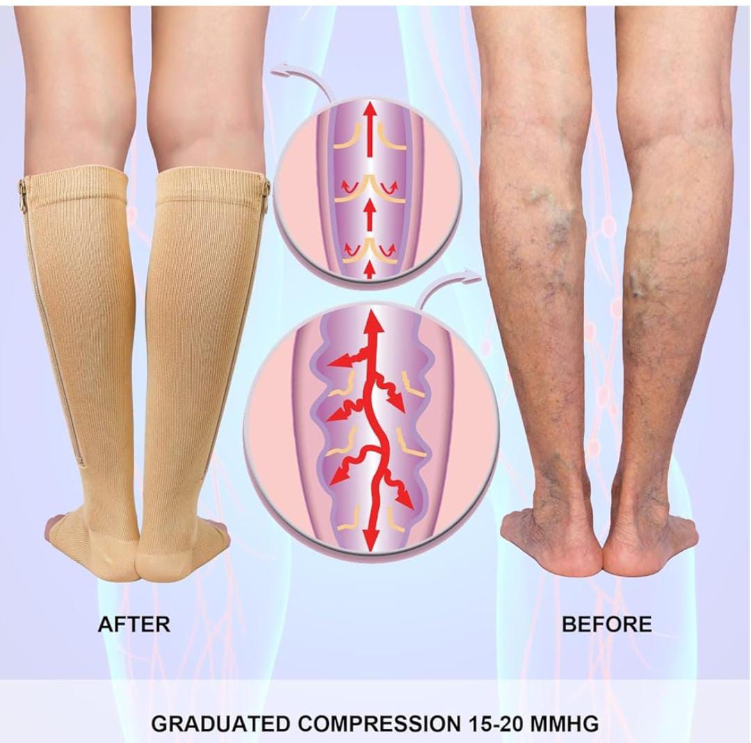 Open toe Full lenghth Compression Calf socks