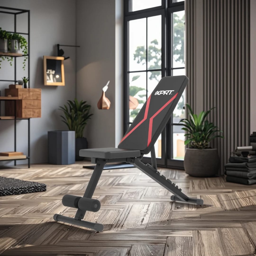 Foldable and adjustable weight bench