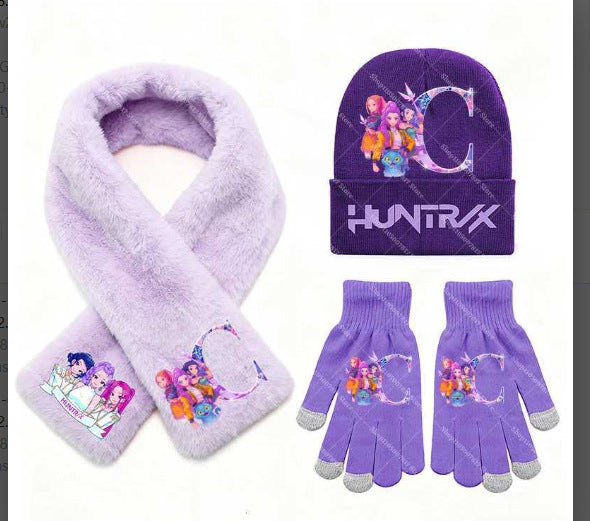 3PCS PURPLE WINTER SET