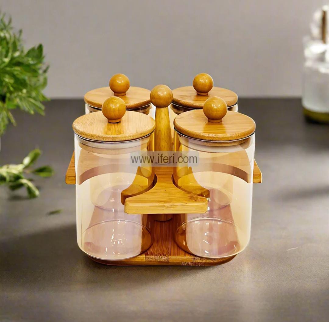 4 in 1 storage set with bamboo Holder