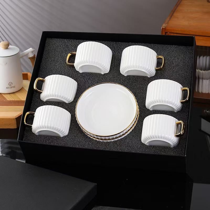 European Style Gold edge 12pcs Ceramic Coffee/Tea Cups