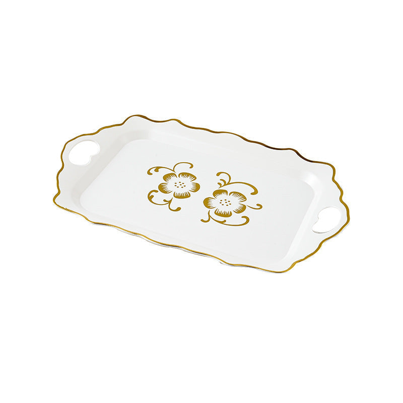 Gold rimmed rectangular tray