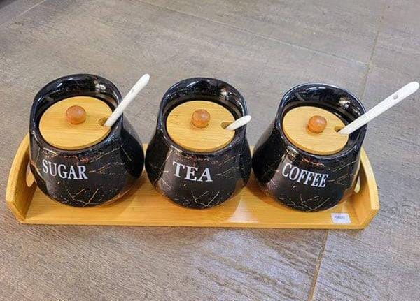 3pcs Nordic canisters / Sugar dishes Set