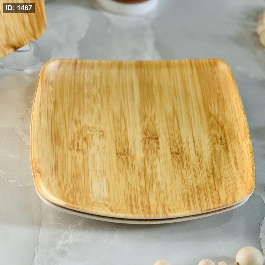 Quality squared Bamboo Design melamine dinner plates