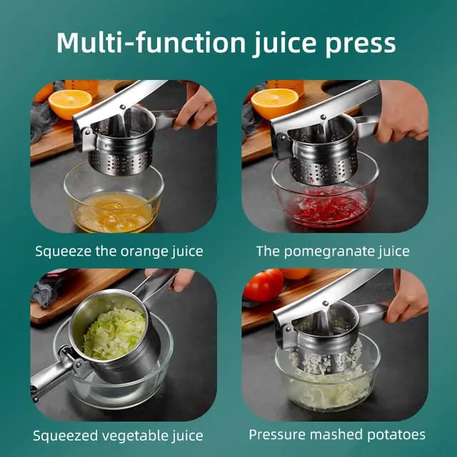 Potato Masher Ricer Press Mashed Potatoes Stainless Steel Crushing Potatoes Puree Fruit Vegetable Juicer Press Maker Tool