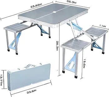 Folding picnic table and chairs set