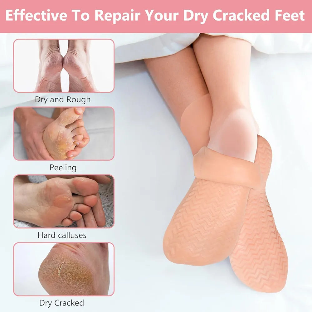 Silicone moisturizing long socks