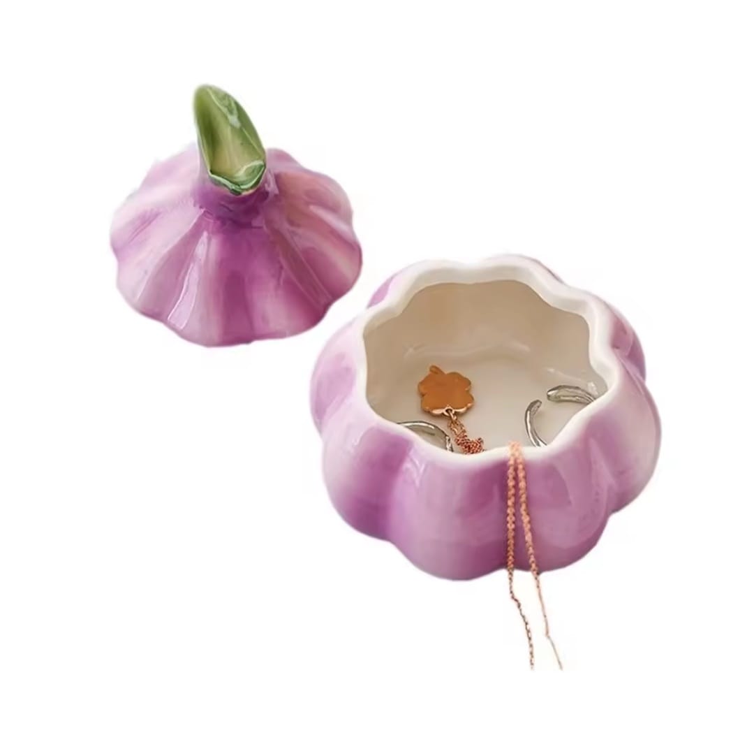 Purple garlic ceramic multifunction storage jar