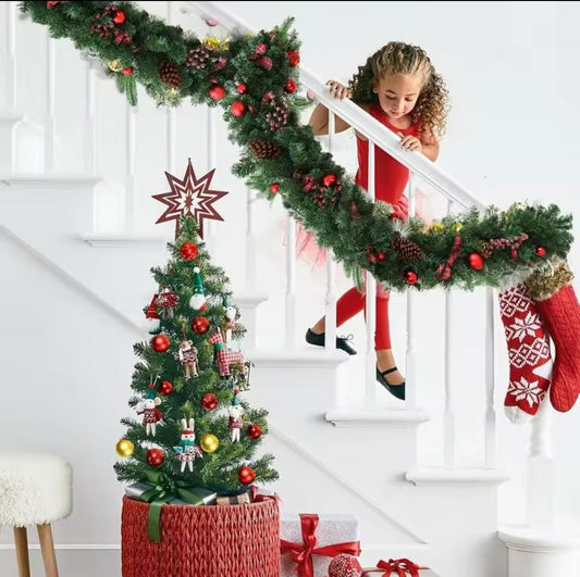 2.7M CHRISTMAS PINE GARLAND FLOCKING