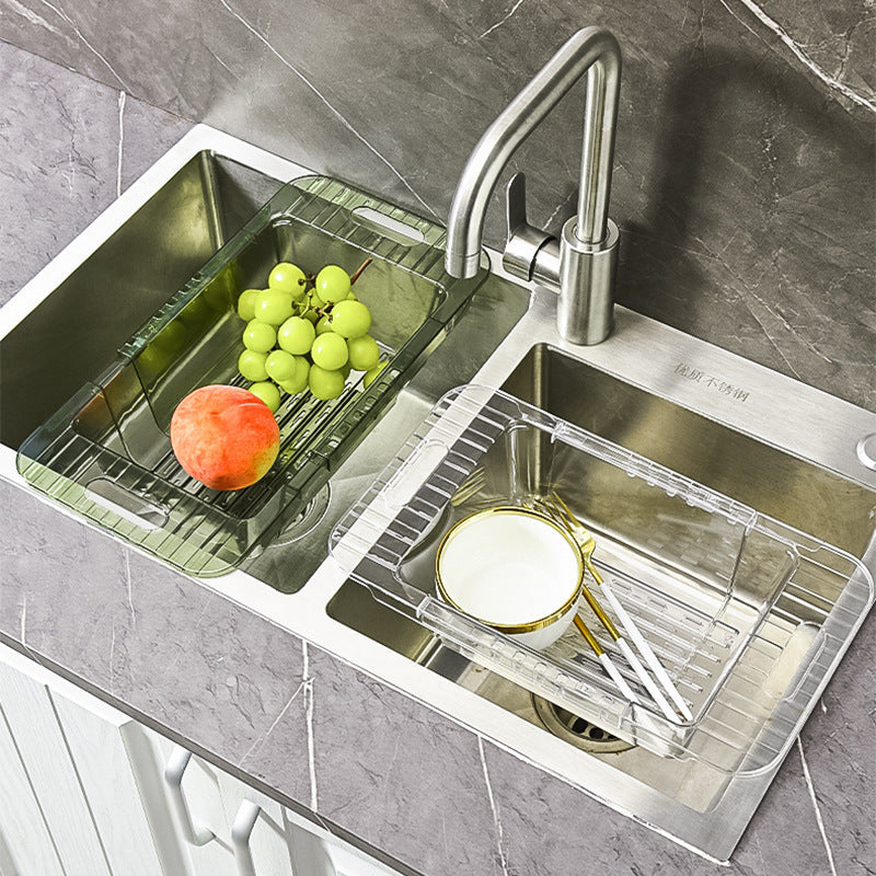 Multifunctional acrylic over the sink colander/drain basket