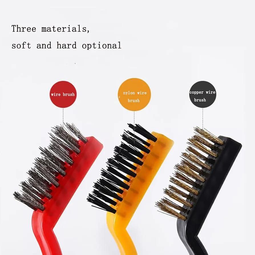 3pc Hard Bristle Crevice Cleaning brush