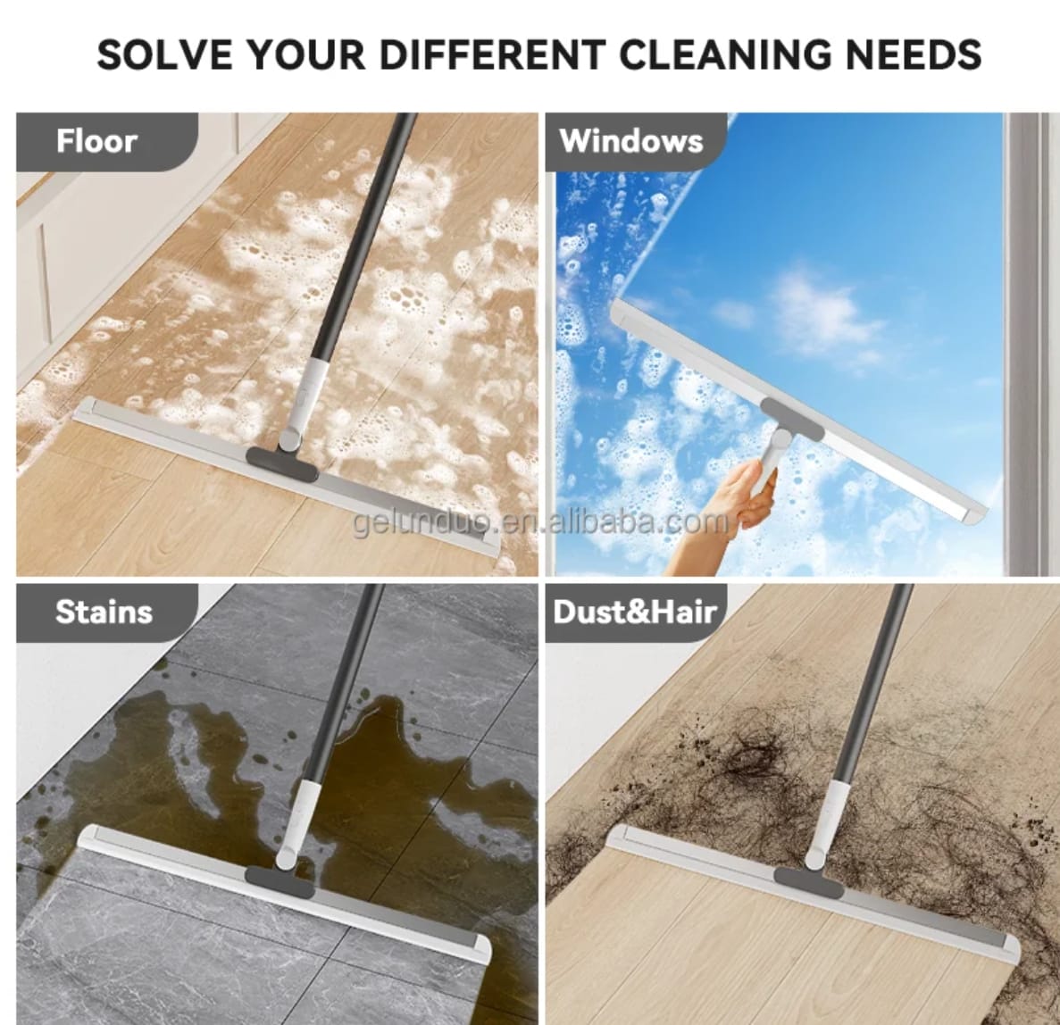 Magic Wiper is a multifunctional squeegee broom