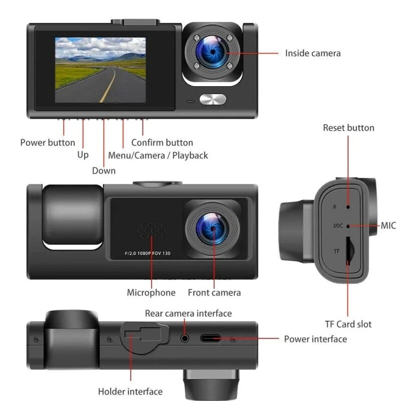 Mirror dash cam adopts real ultra-HD lens which provides excellent quality of front