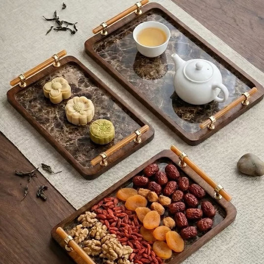 3-Piece Bamboo Nesting trays with Grey Handles