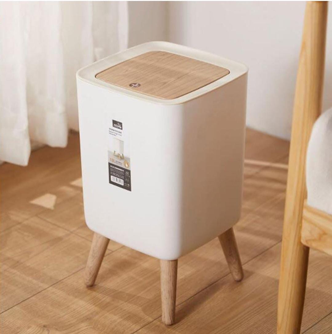 10 liters Large-Capacity Plastic Home Kitchen Trash can Press with lid Garbage Recycling bin Simple Wastebasket Container