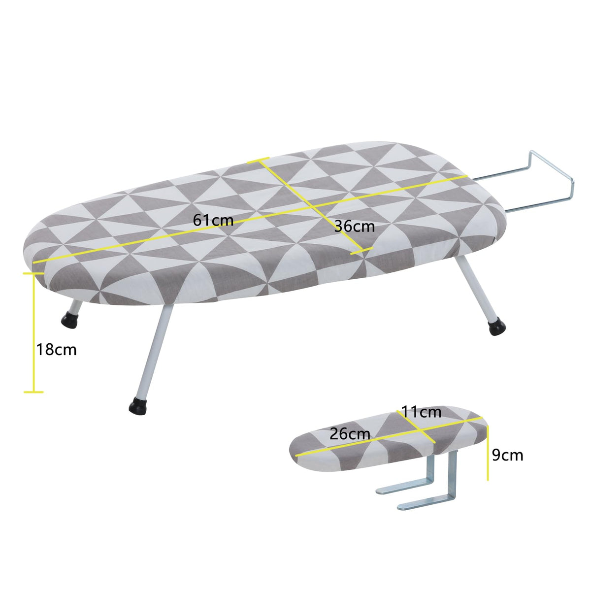 Foldable mini ironing board
