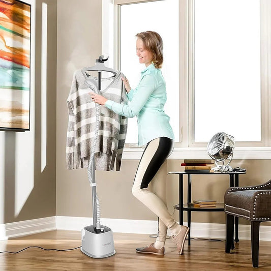 1800W 1.8L Steam Iron Standing Garment Steamer with Ironing Board, Strong Steam Penetration, Wrinkle Removal, Suitable for Home, Office and Travel