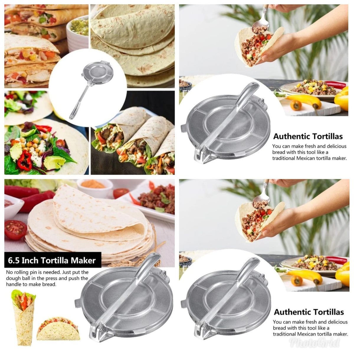 6.5 inches diameter Tortilla Maker