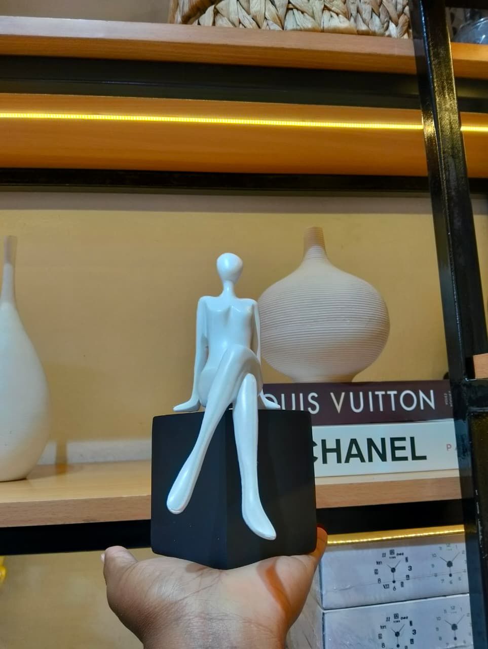 Handmade Sitting Girl Resin Figurine