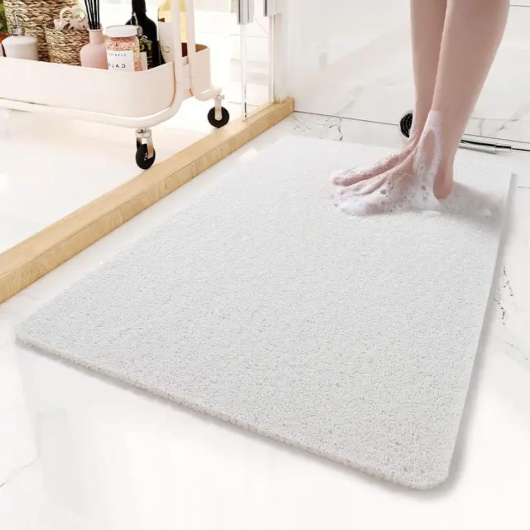Loofah bath mat with drainage easy to clean and washable for bathroom