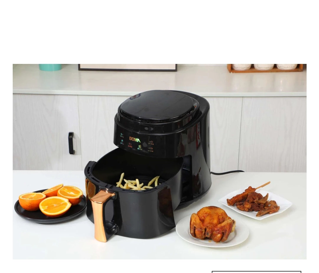 Boma Air Fryer 8L Digital Display Fry with Less Oil for Healthy Food, Adjustable Temperature Control, Cooking Presets & Dishwasher-Safe Basket