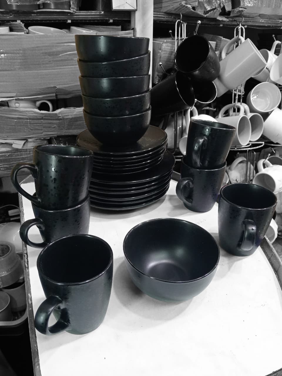 24pcs ceramic marble dinner set
