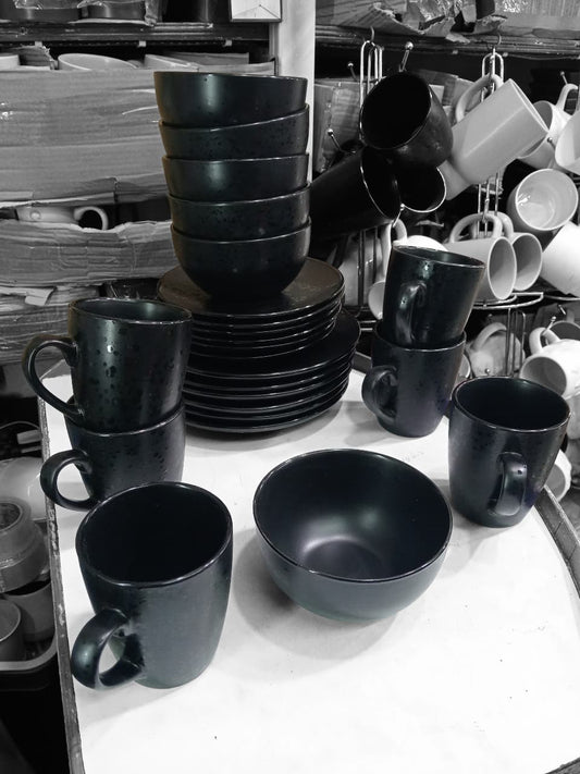 24pcs ceramic marble dinner set