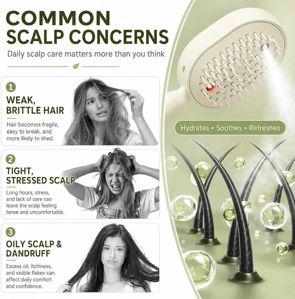 3 in 1 RECHARGEABLE MIST DETANGLING GROOMING BRUSH