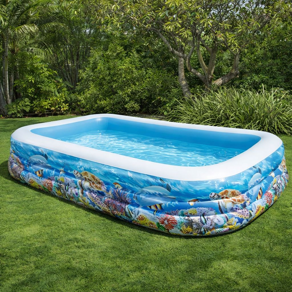 Bright, playful & super safe — this inflatable kids’ pool is perfect for splash days, family fun & backyard adventures!