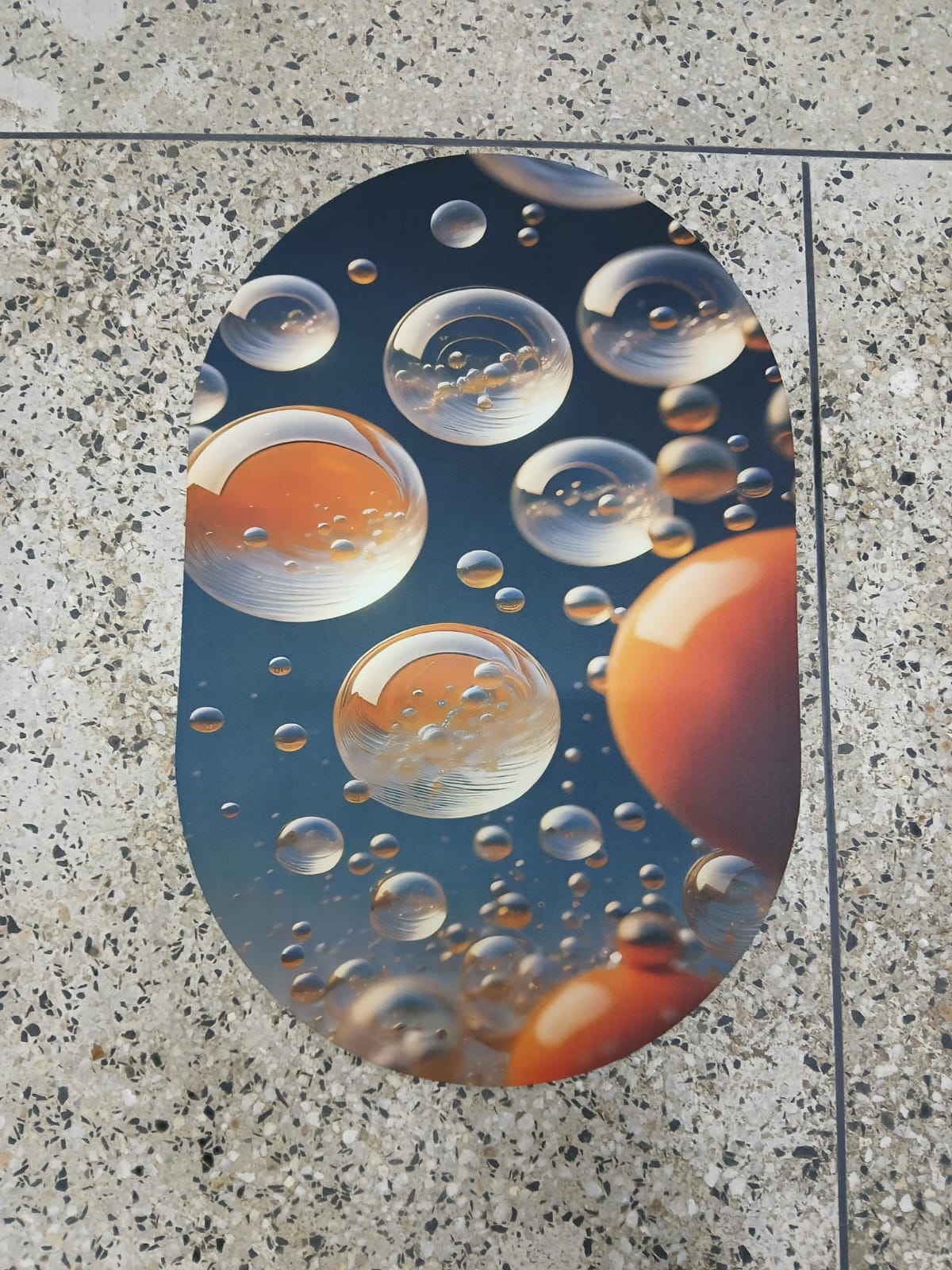 Oval Bathroom/ Door mats with rubber underside