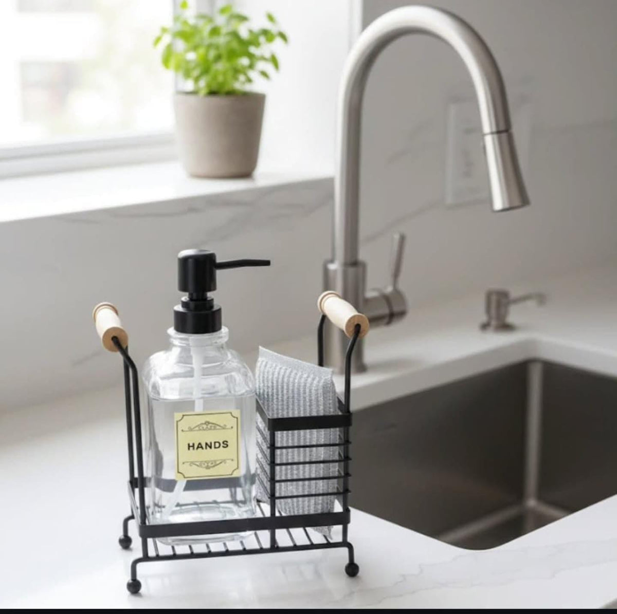 Glass Soap Dispenser with Stand.