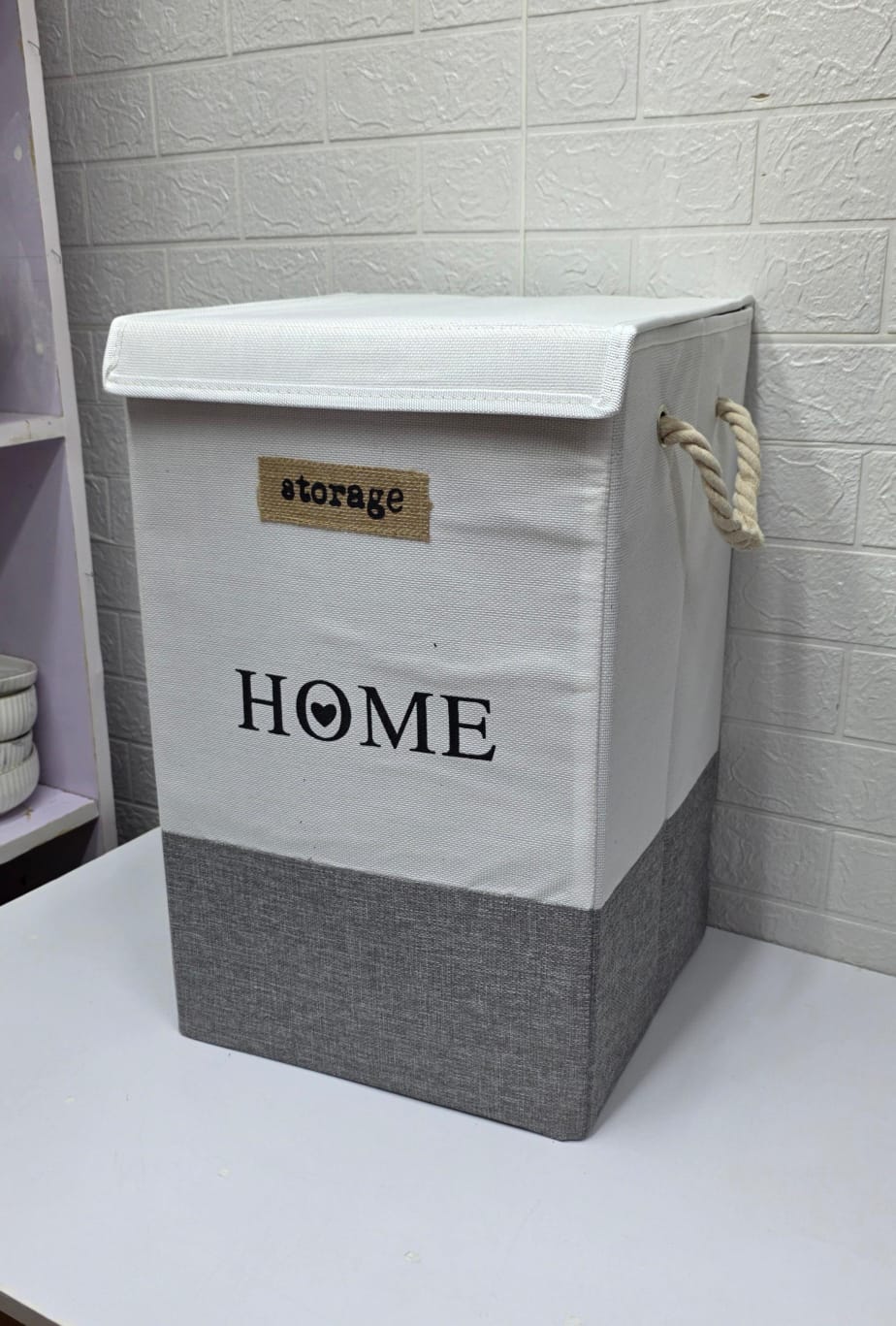 Big size Multipurpose foldable storage/ Laundry baskets with rope handles