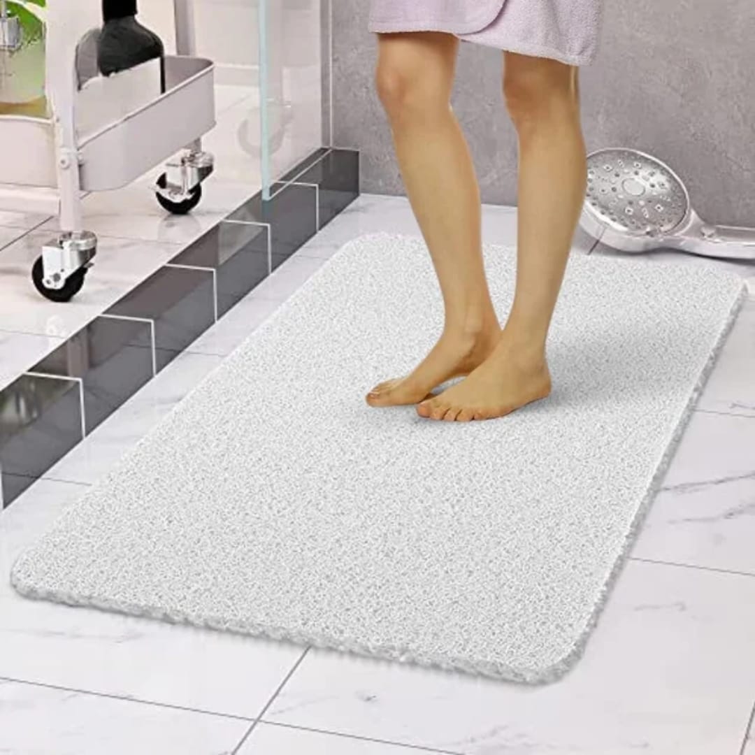Loofah bath mat with drainage easy to clean and washable for bathroom