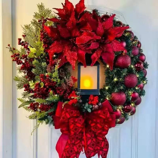 32cm Christmas wreath with lamp