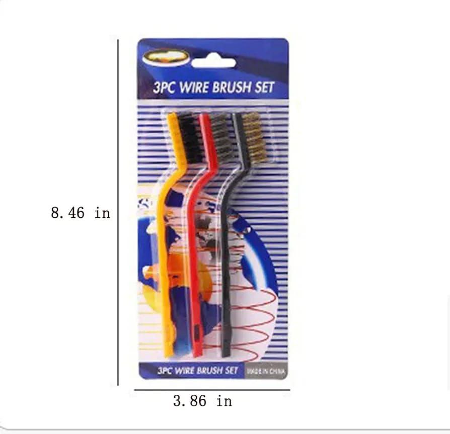 3pc Hard Bristle Crevice Cleaning brush