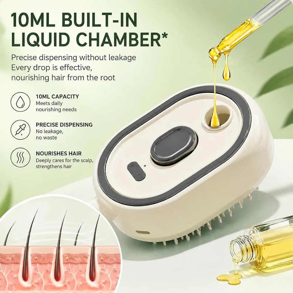 3 in 1 RECHARGEABLE MIST DETANGLING GROOMING BRUSH