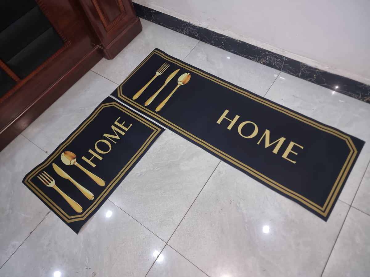 High quality medium grip Rubber underside floor 3D 2in1 kitchen mat